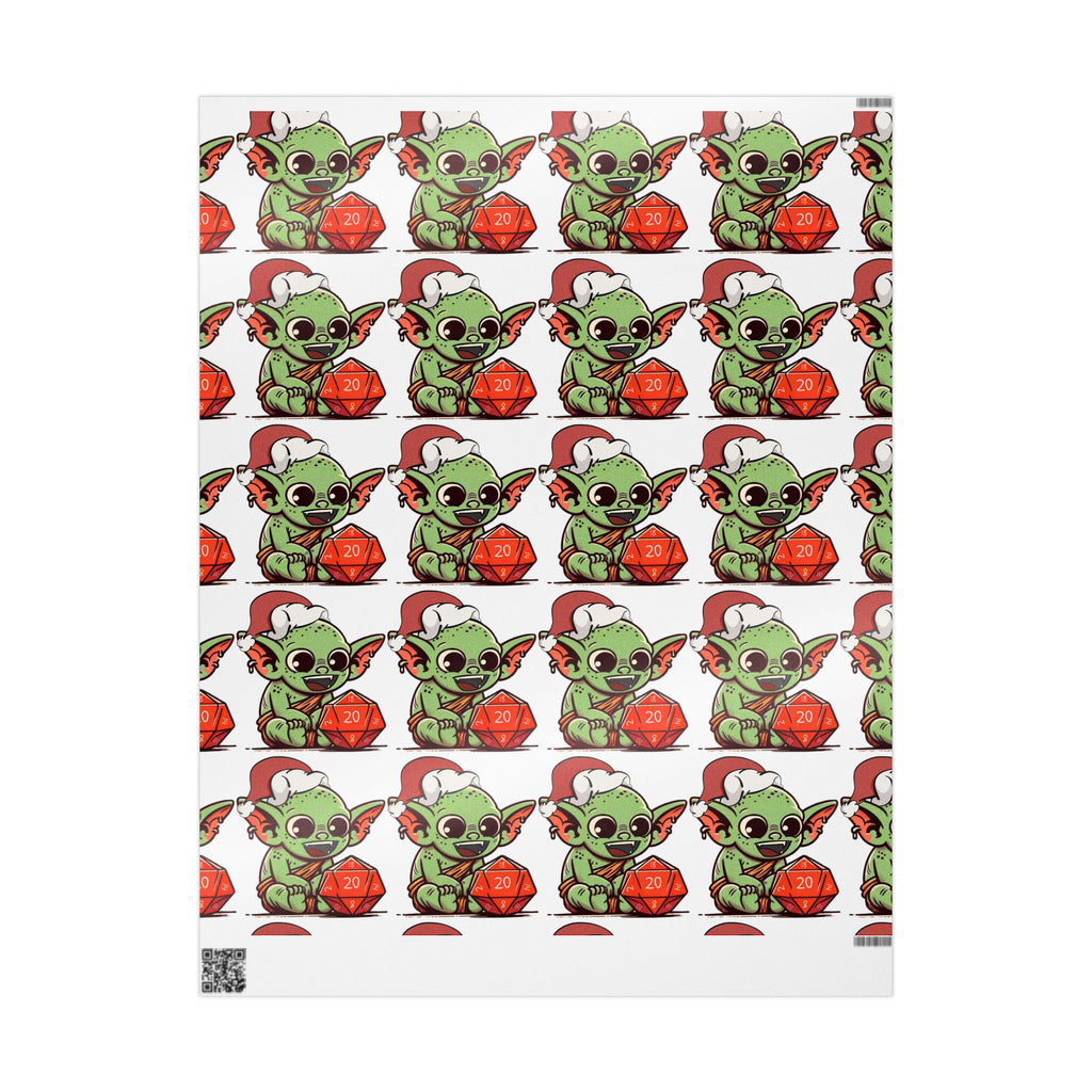 Christmas Dice Goblin Wrapping Paper Roll - Cute Holiday Gift Wrap