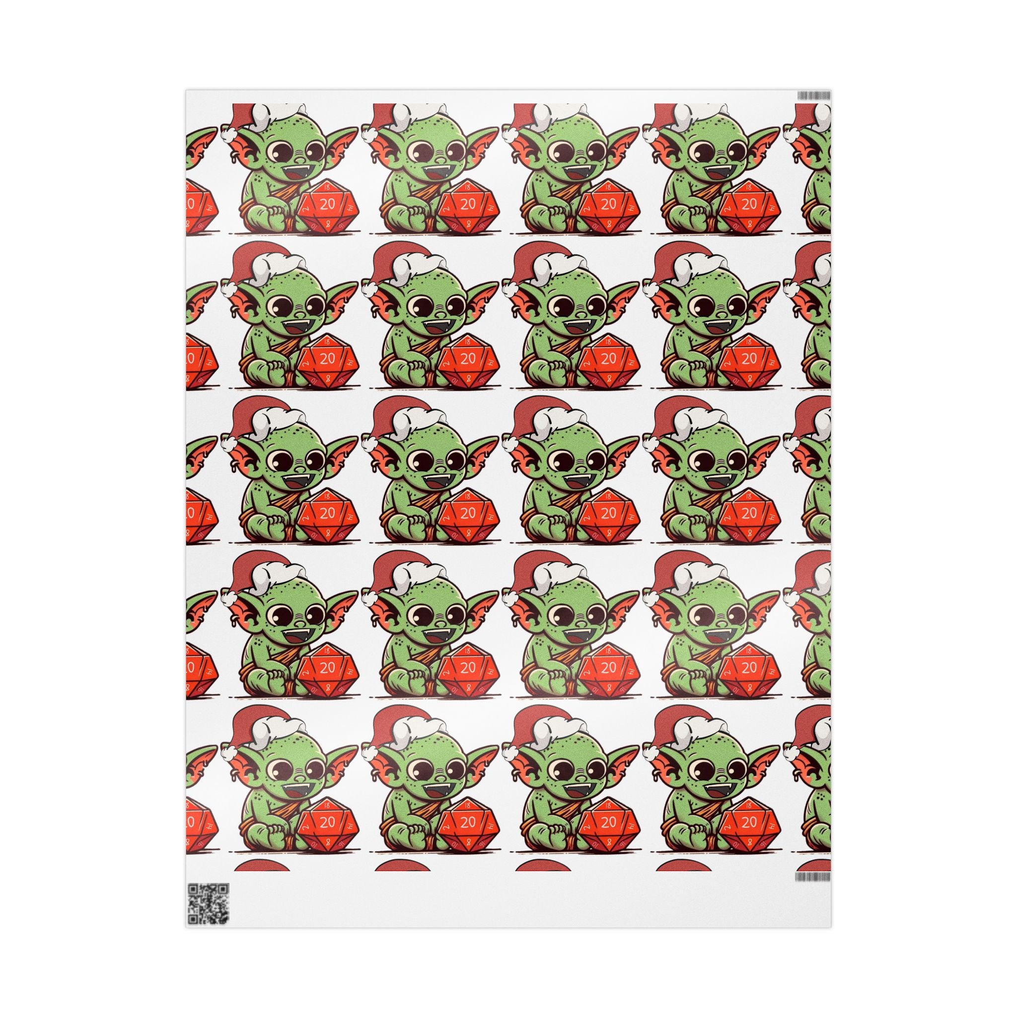 Christmas Dice Goblin Wrapping Paper Roll - Cute Holiday Gift Wrap