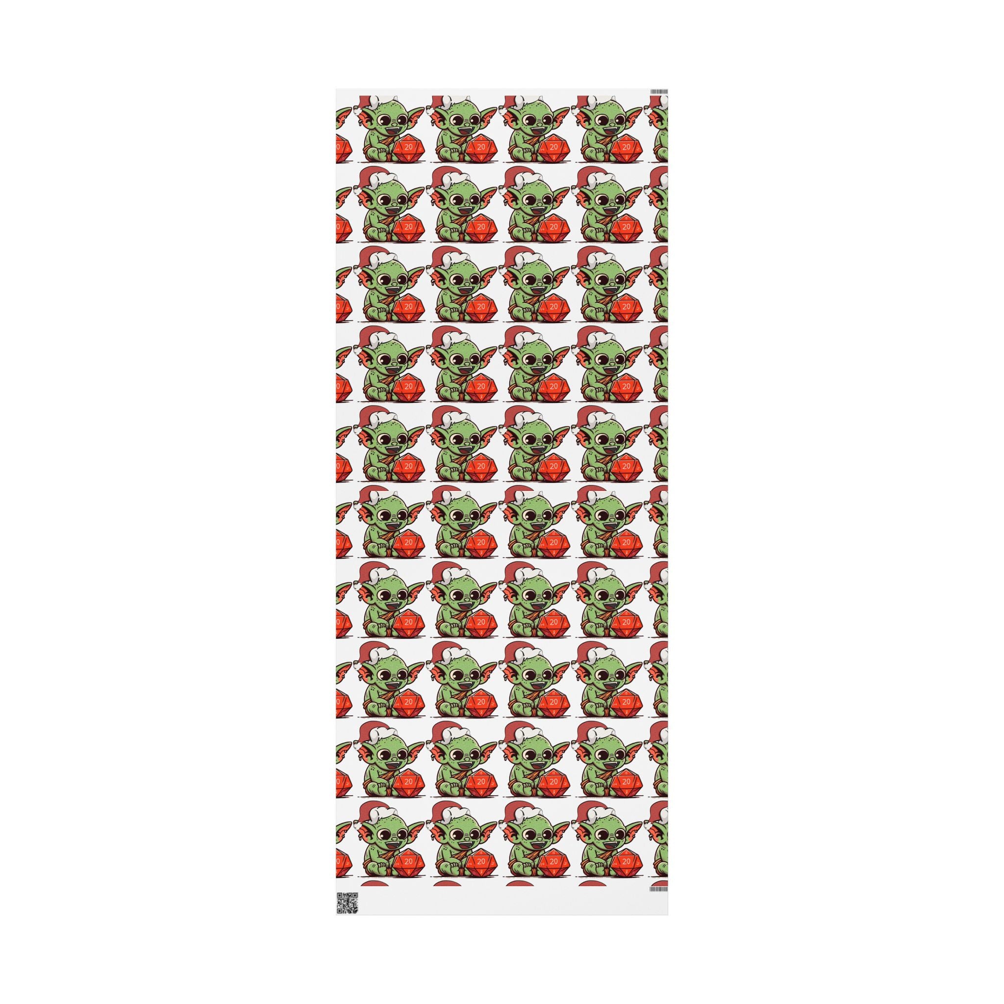Christmas Dice Goblin Wrapping Paper Roll - Cute Holiday Gift Wrap