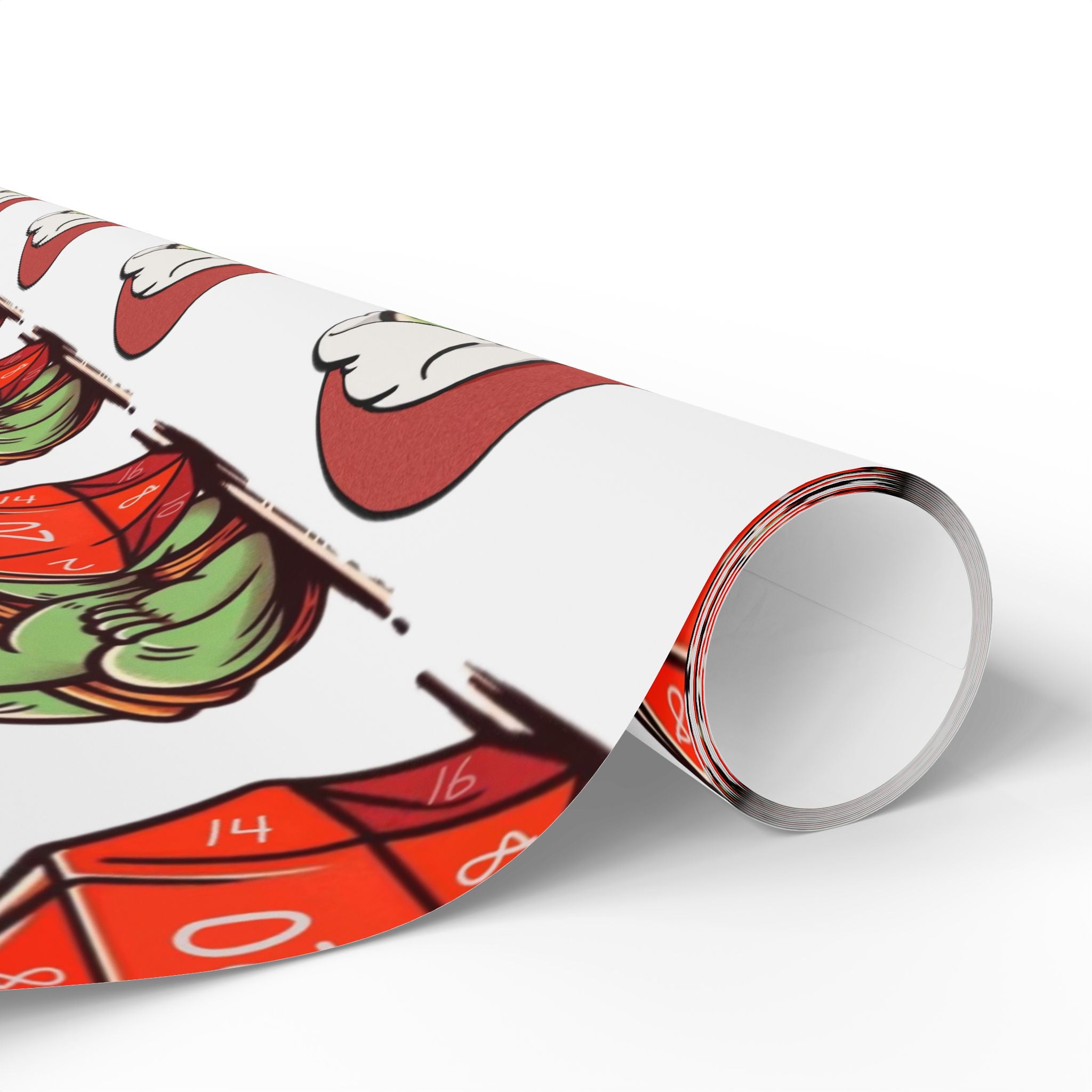 Christmas Dice Goblin Wrapping Paper Roll - Cute Holiday Gift Wrap