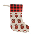 Santa Hat D20 Pattern Christmas Stocking | Plaid Cuff Holiday Stocking