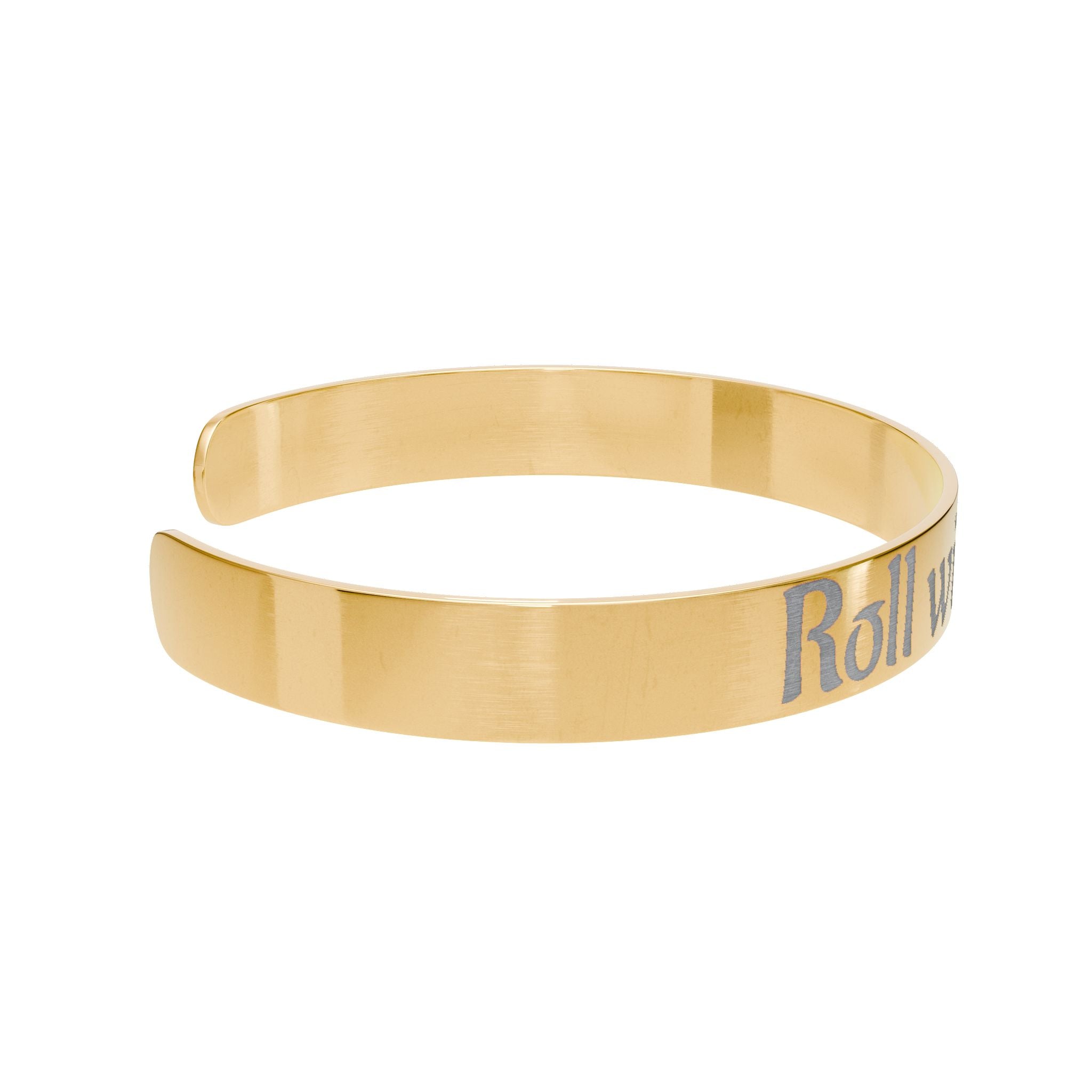 Roll with courage cuff bracelet | engraved rose gold message bracelet