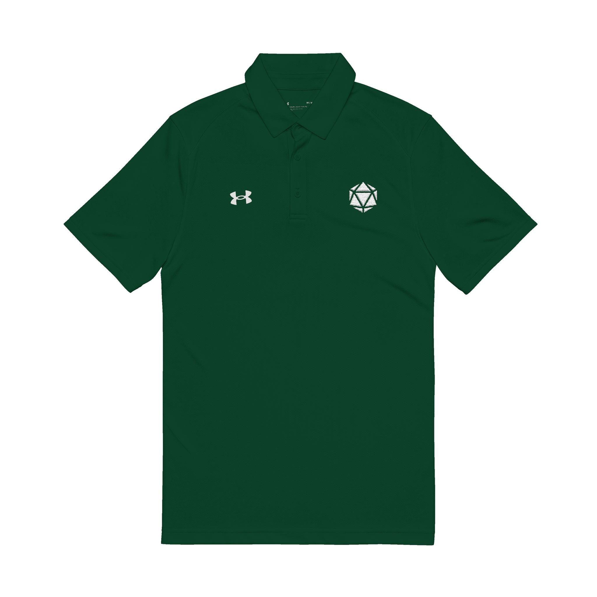 Under Armour D20 Embroidered Polo - DnD Golf Shirt - Dungeon Master Gift -Geek Work Polo - Dice Embroidery Shirt