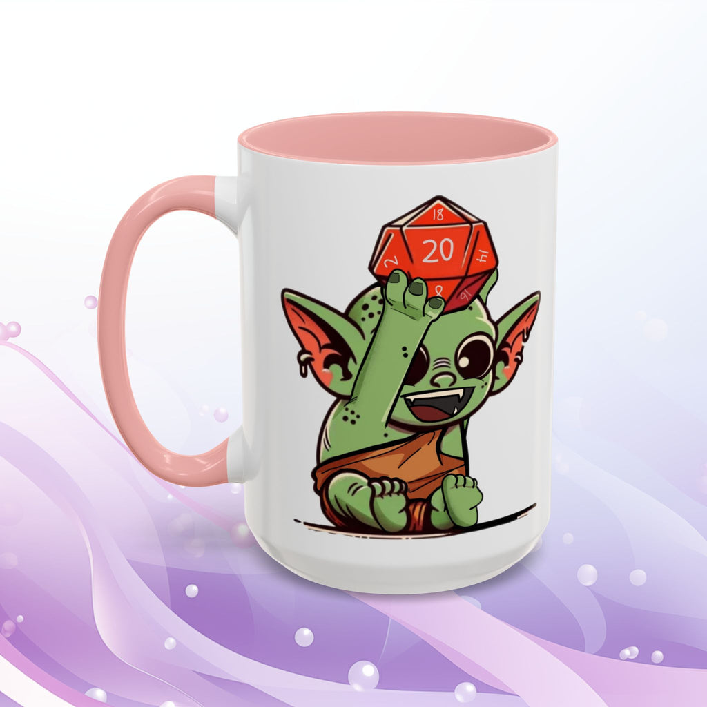 Dice Goblin D20 & D1 Coffee Mug — Gamer RPG Dice Accent Mug (11/15oz)
