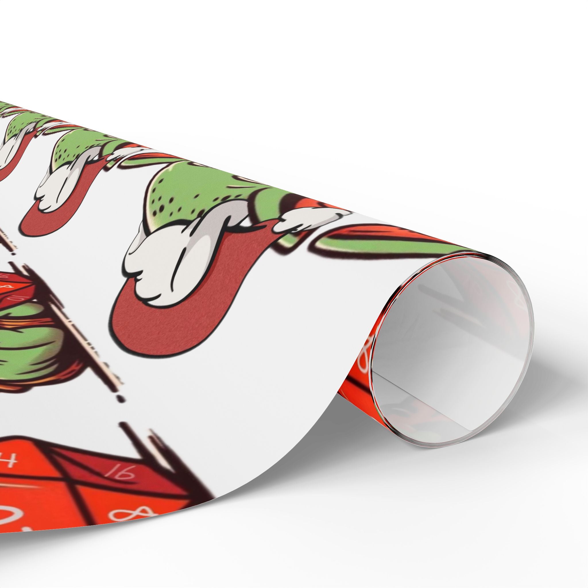 Christmas Dice Goblin Wrapping Paper Roll - Cute Holiday Gift Wrap