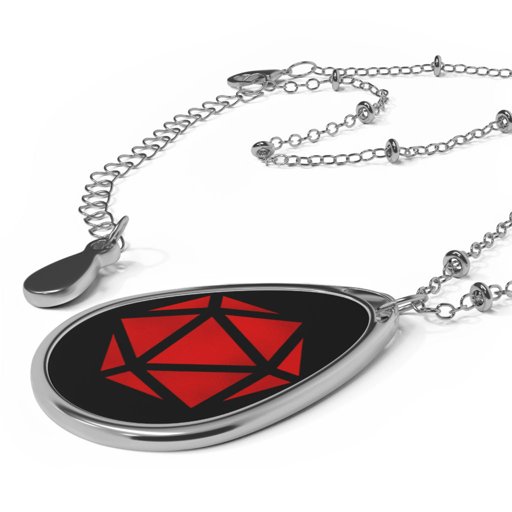 D20 Oval Necklace | RPG Dice Christmas Pendant