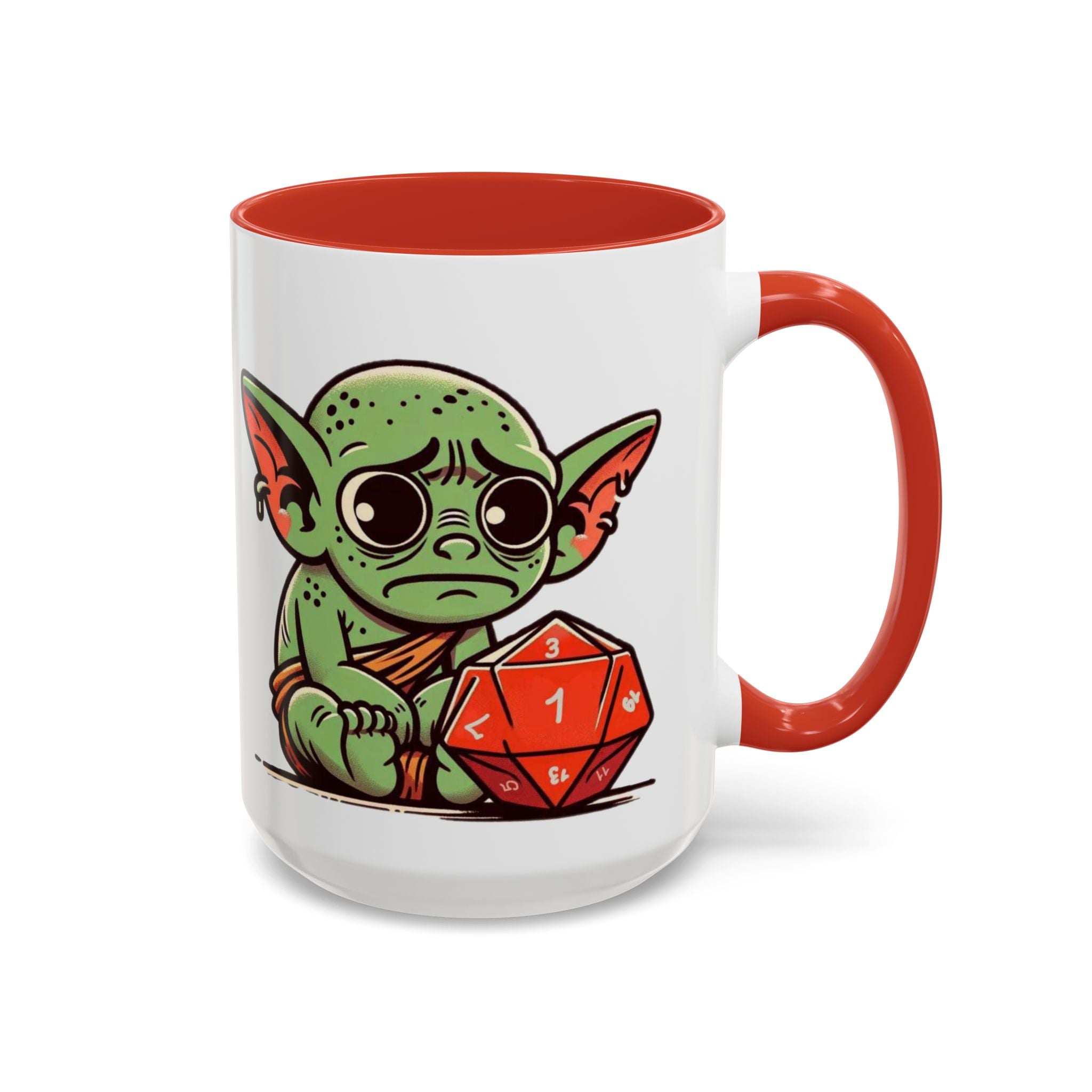 Dice Goblin D20 & D1 Coffee Mug — Gamer RPG Dice Accent Mug (11/15oz)
