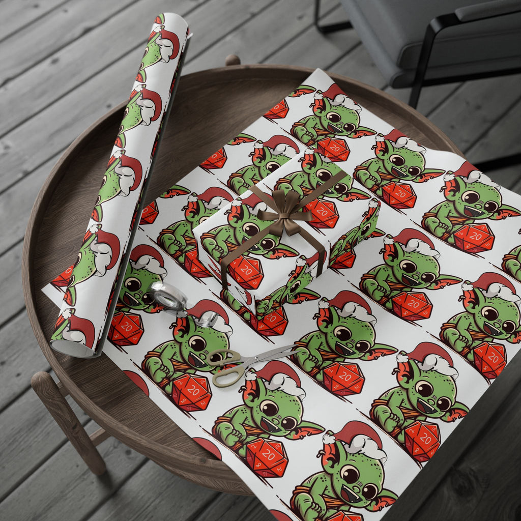 Christmas Dice Goblin Wrapping Paper Roll - Cute Holiday Gift Wrap