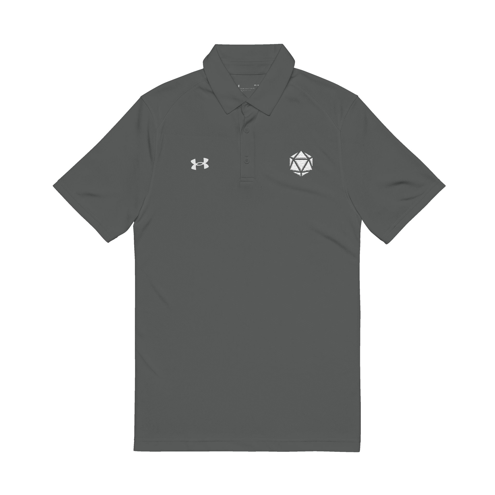 Under Armour D20 Embroidered Polo - DnD Golf Shirt - Dungeon Master Gift -Geek Work Polo - Dice Embroidery Shirt