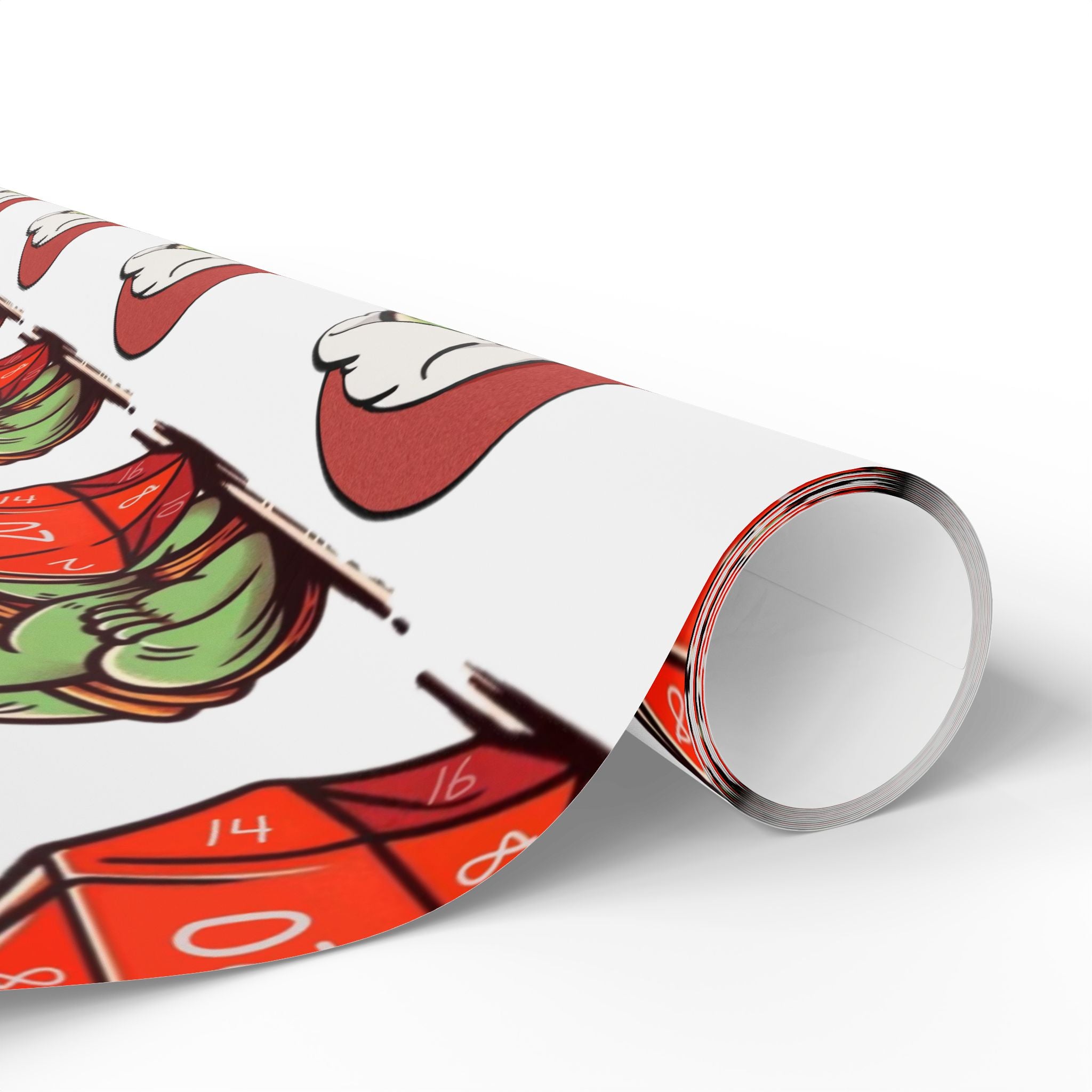 Christmas Dice Goblin Wrapping Paper Roll - Cute Holiday Gift Wrap
