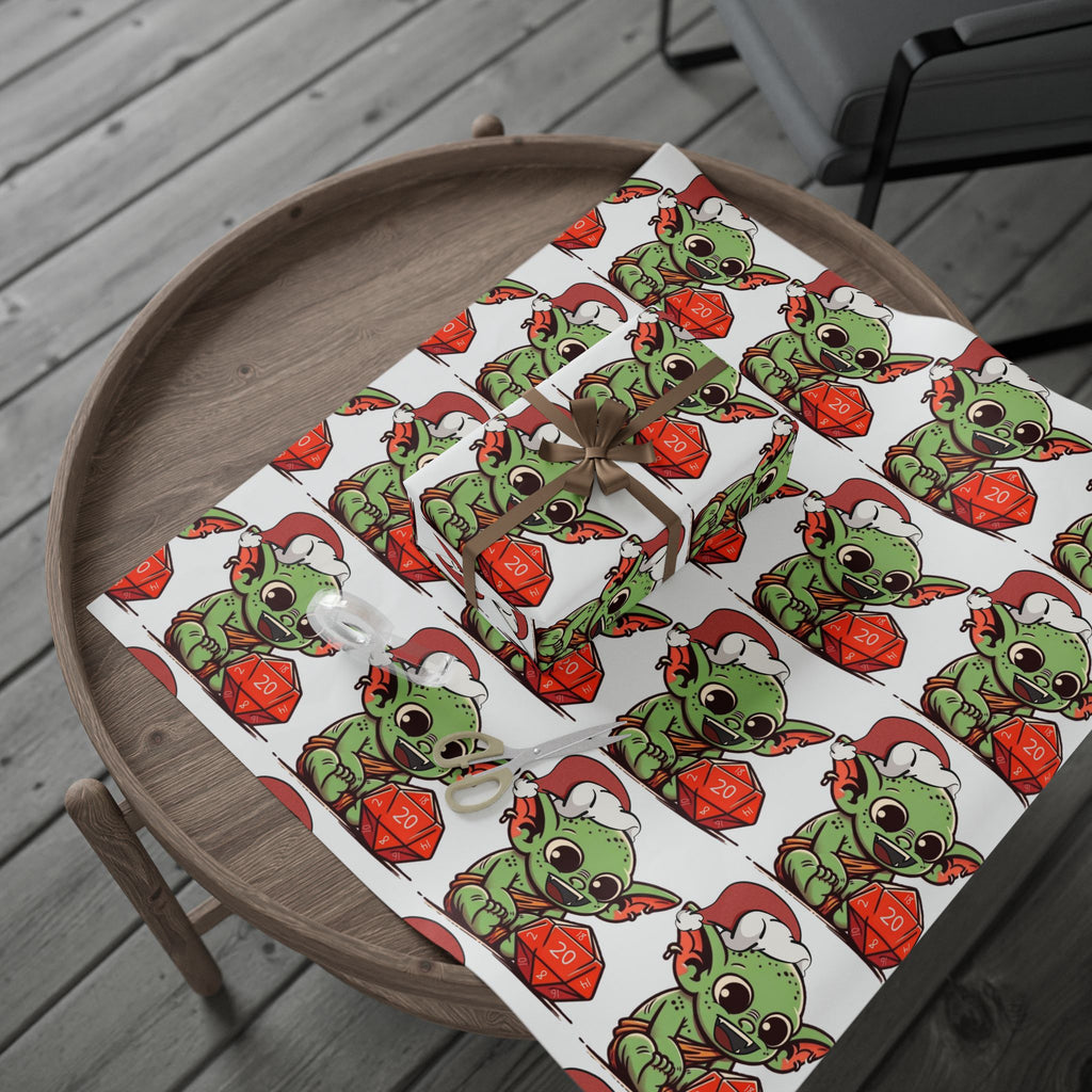Christmas Dice Goblin Wrapping Paper Roll - Cute Holiday Gift Wrap