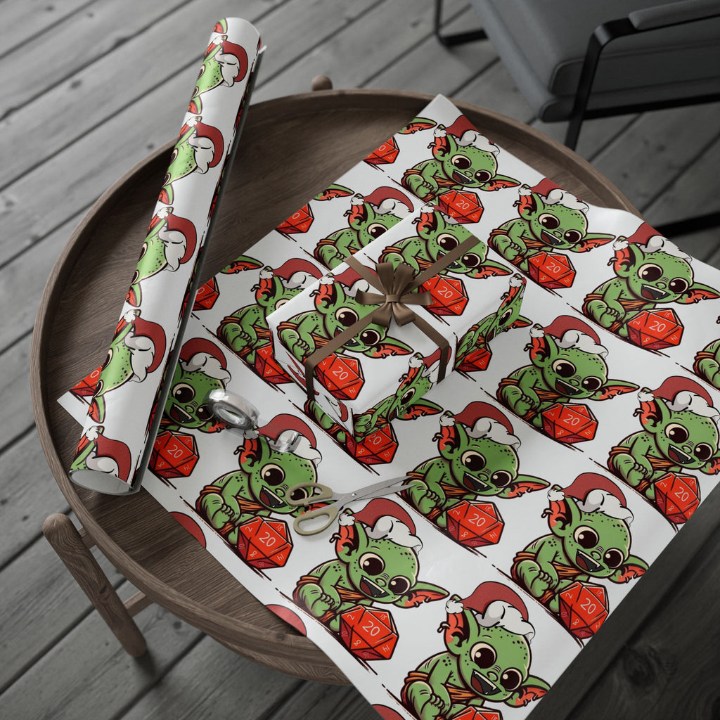Christmas Dice Goblin Wrapping Paper Roll - Cute Holiday Gift Wrap