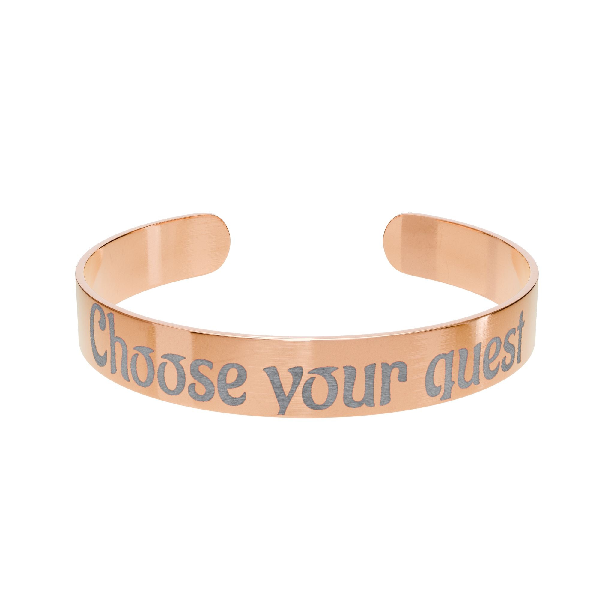 Choose Your quest cuff bracelet | engraved rose gold message bracelet