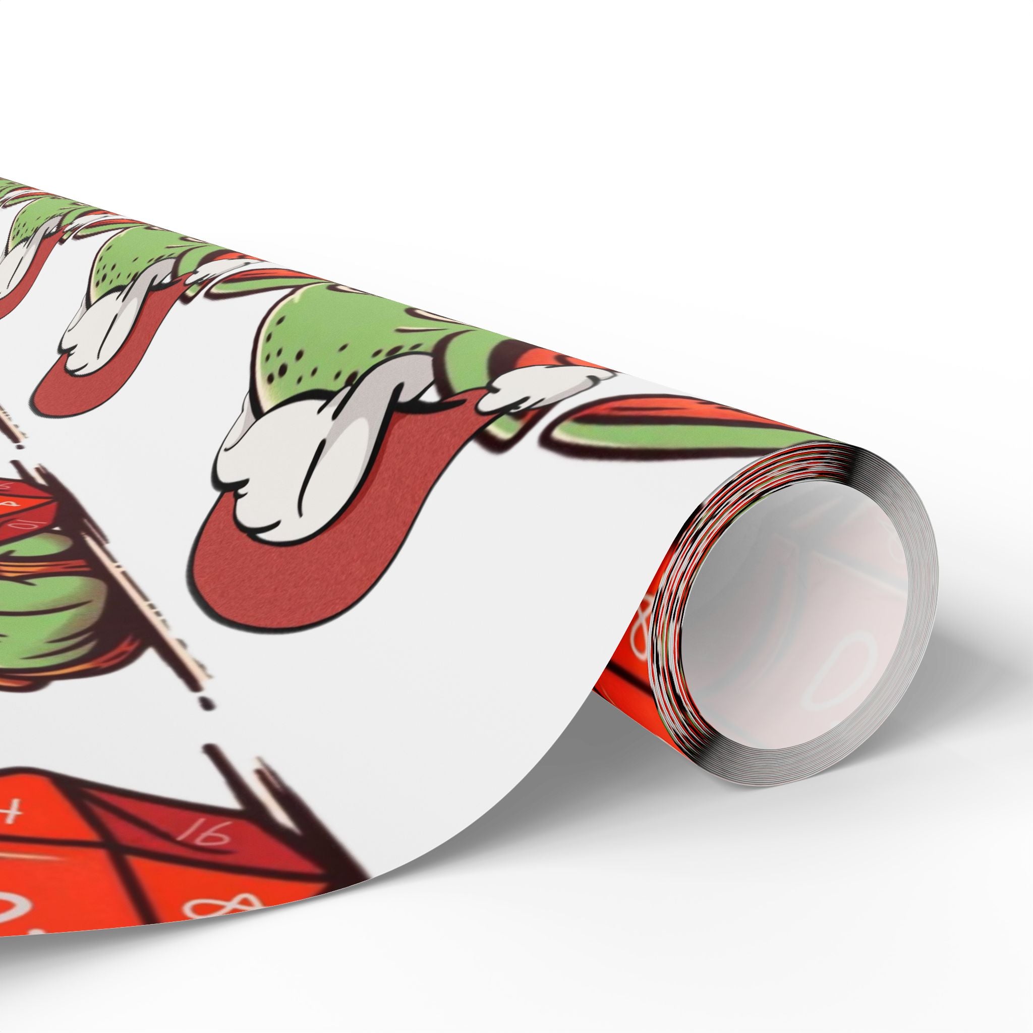 Christmas Dice Goblin Wrapping Paper Roll - Cute Holiday Gift Wrap
