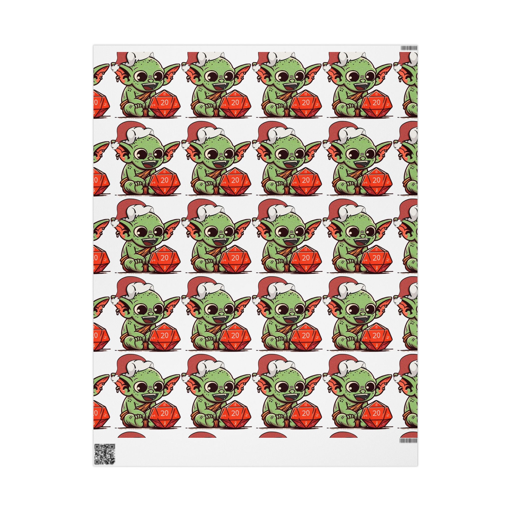 Christmas Dice Goblin Wrapping Paper Roll - Cute Holiday Gift Wrap