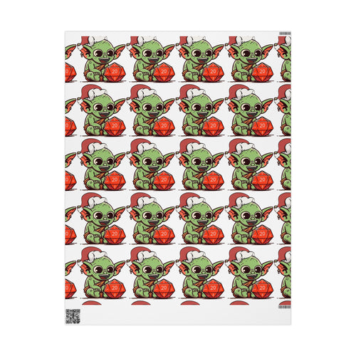 Christmas Dice Goblin Wrapping Paper Roll - Cute Holiday Gift Wrap