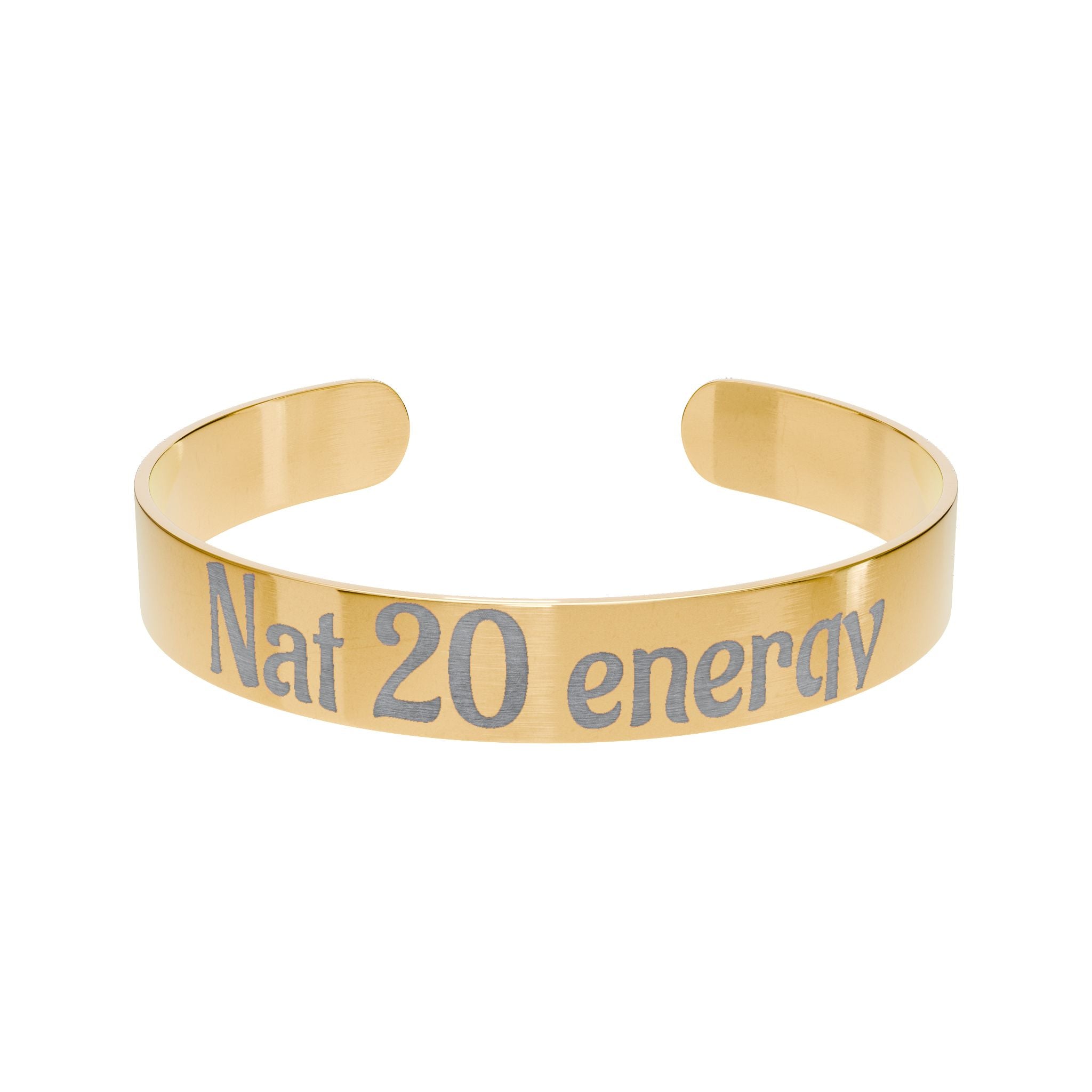 Nat 20 energy | engraved rose gold message bracelet