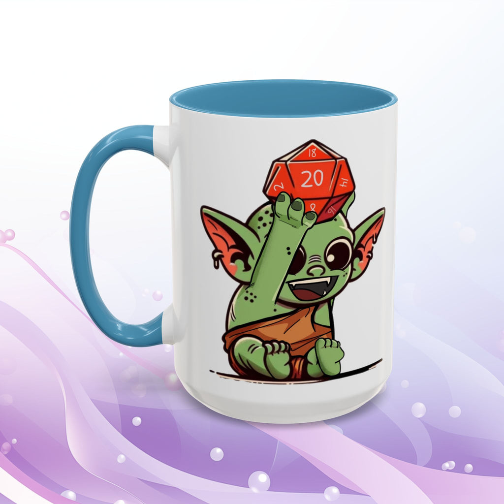 Dice Goblin D20 & D1 Coffee Mug — Gamer RPG Dice Accent Mug (11/15oz)